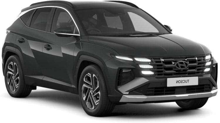 Modern dark gray SUV car front view
