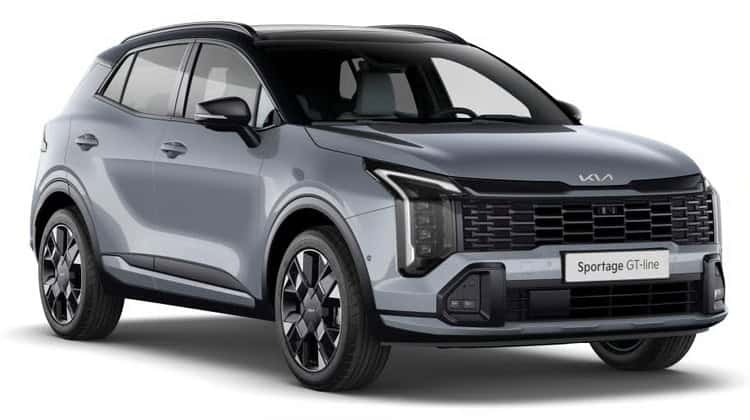 Modern silver SUV Kia Sportage GT-Line